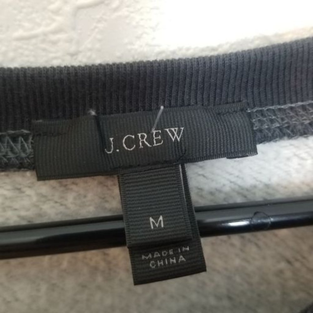 J. Crew Womens M Gray & Navy Blue Polka Dots Long - Picture 6 of 8